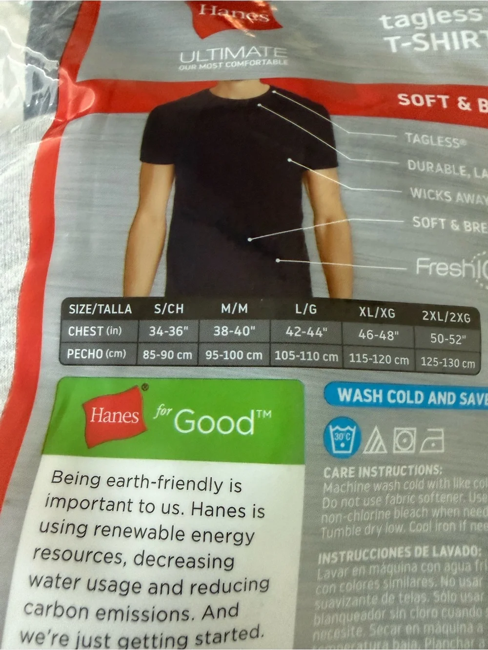 6-pack Hanes Ultimate tagless crewneck T-shirts XL soft black & grey D89